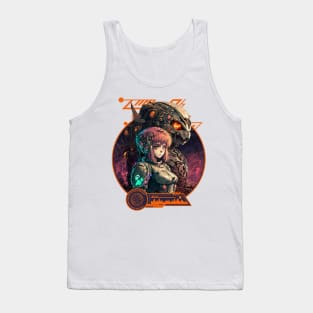 Mecha Anime Girl and Cyborg Cyberpunk Futuristic Tank Top